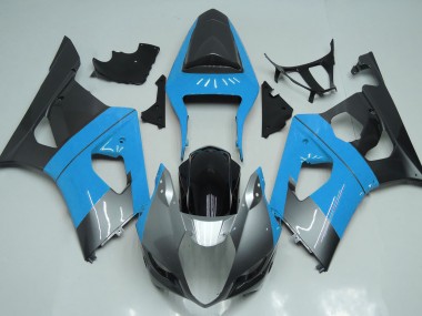 Light Blue Silver and Black 2003-2004 GSXR 1000 Motorcycle Fairing