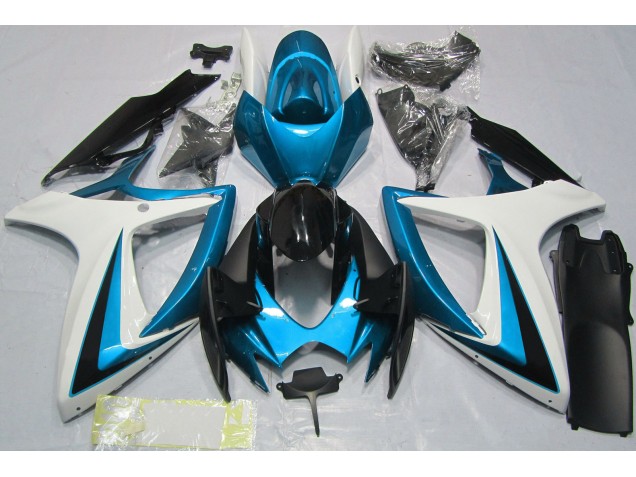 Light Blue & White 2006-2007 GSXR 600-750 Motorcycle Fairing Light Blue & White 2006-2007 GSXR 600-750 Motorcycle Fairing
