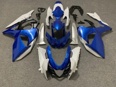 Light Blue & White 2009-2016 GSXR 1000 Motorcycle Fairing