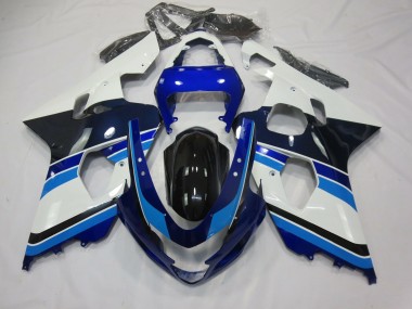 Light Blue White and Black 2004-2005 GSXR 600-750 Motorcycle Fairing