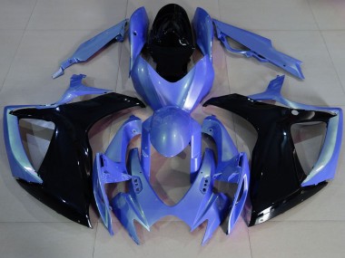 Light Blue and Black 2006-2007 GSXR 600-750 Motorcycle Fairing