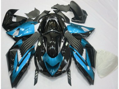 Light Blue and Black Plain 2006-2011 ZX14R Motorcycle Fairing