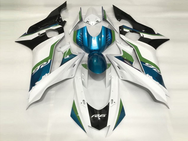 Light Blue and Gloss White 2017-2021 R6 Motorcycle Fairing Light Blue and Gloss White 2017-2021 R6 Motorcycle Fairing