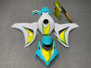 Light Blue and Gold 2008-2011 CBR1000RR Motorcycle Fairing