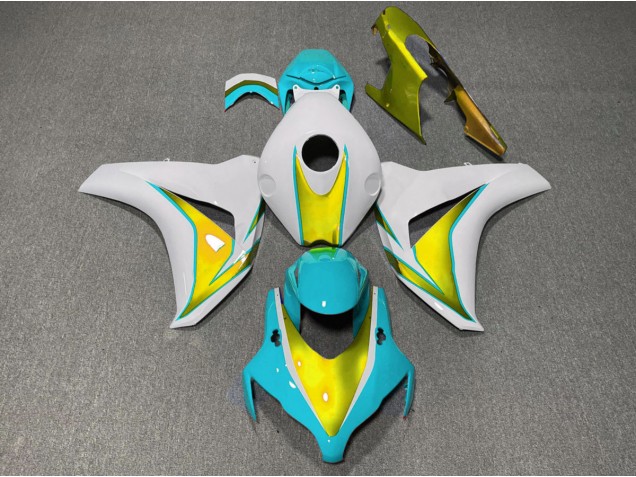 Light Blue and Gold 2008-2011 CBR1000RR Motorcycle Fairing Light Blue and Gold 2008-2011 CBR1000RR Motorcycle Fairing
