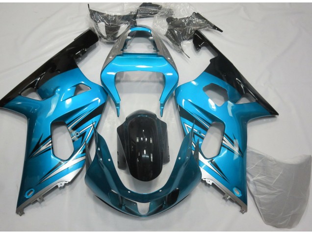 Light Blue and Silver 2001-2003 GSXR 600-750 Motorcycle Fairing Light Blue and Silver 2001-2003 GSXR 600-750 Motorcycle Fairing