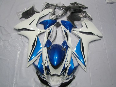 Light Blue and White 2011-2024 GSXR 600-750 Motorcycle Fairing