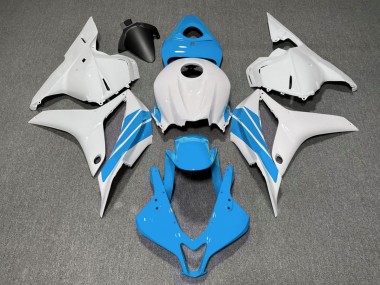 Light Blue and White Side Stripe 2009-2012 CBR600RR Motorcycle Fairing