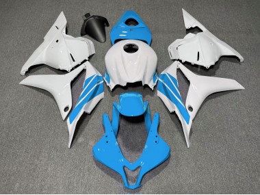 Light Blue and White Side Stripe 2009-2012 CBR600RR Motorcycle Fairing