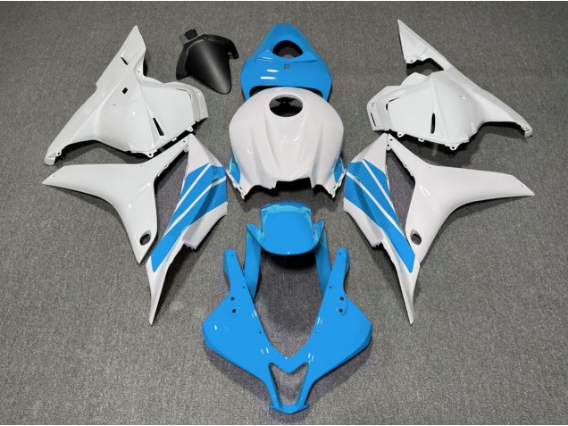 Light Blue and White Side Stripe 2009-2012 CBR600RR Motorcycle Fairing Light Blue and White Side Stripe 2009-2012 CBR600RR Motorcycle Fairing