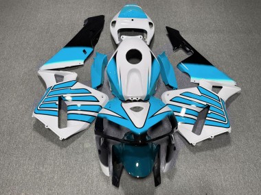 Light Blue and White Wings 2005-2006 CBR600RR Motorcycle Fairing