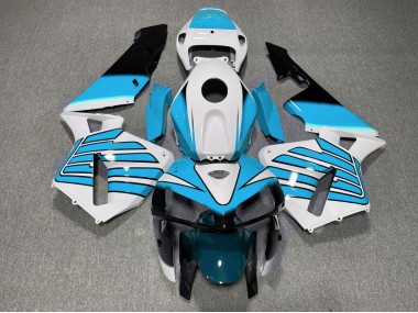 Light Blue and White Wings 2005-2006 CBR600RR Motorcycle Fairing