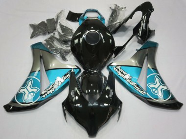 Light Blue on Black Custom 2008-2011 CBR1000RR Motorcycle Fairing
