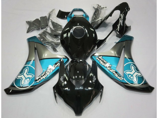 Light Blue on Black Custom 2008-2011 CBR1000RR Motorcycle Fairing Light Blue on Black Custom 2008-2011 CBR1000RR Motorcycle Fairing