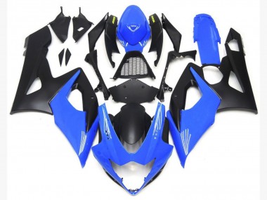 Light Gloss Blue and Matte Black Lowers 2005-2006 GSXR 1000 Motorcycle Fairing