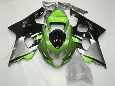 Light Green Silver and Black 2004-2005 GSXR 600-750 Motorcycle Fairing