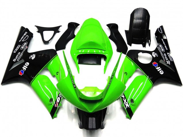 Light Green and Black Elf 2003-2004 ZX6R Motorcycle Fairing Light Green and Black Elf 2003-2004 ZX6R Motorcycle Fairing