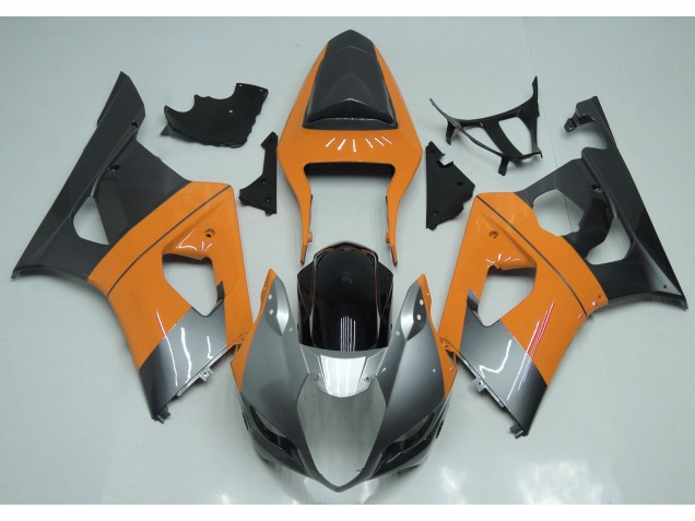 Light Orange Silver and Black 2003-2004 GSXR 1000 Motorcycle Fairing Light Orange Silver and Black 2003-2004 GSXR 1000 Motorcycle Fairing