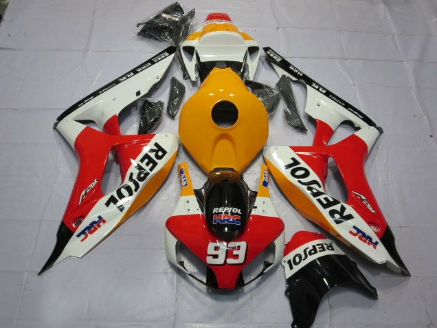 Light Orange White Repsol 2006-2007 CBR1000RR Motorcycle Fairing Light Orange White Repsol 2006-2007 CBR1000RR Motorcycle Fairing