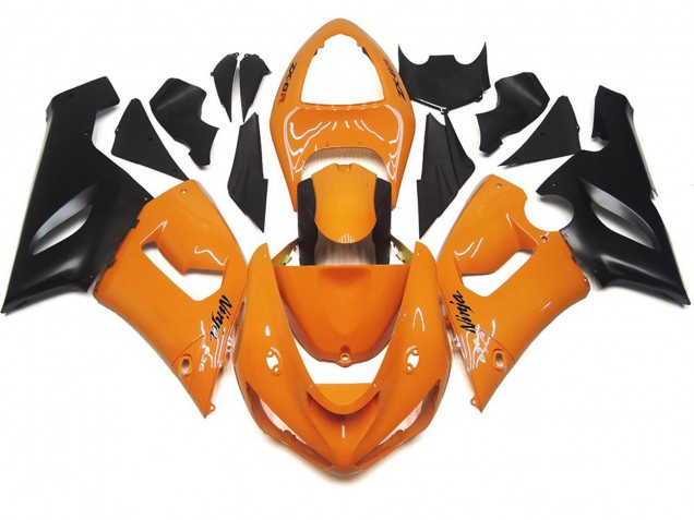 Light Orange and Black 2005-2006 ZX6R Motorcycle Fairing Light Orange and Black 2005-2006 ZX6R Motorcycle Fairing