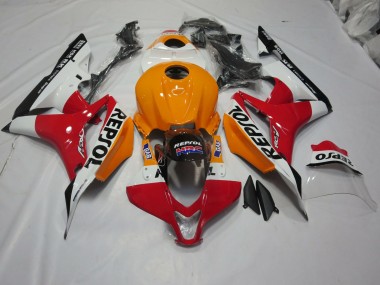 Light Orange and White Repsol 2007-2008 CBR600RR Motorcycle Fairing