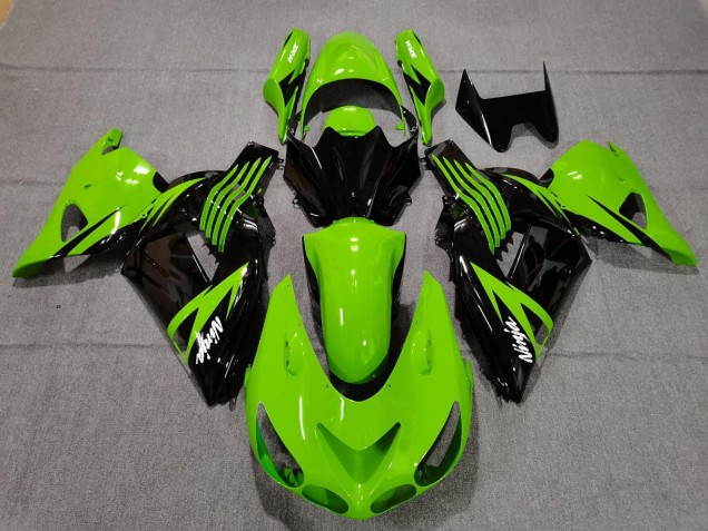 Lime Green and Black 2006-2011 ZX14R Motorcycle Fairing Lime Green and Black 2006-2011 ZX14R Motorcycle Fairing