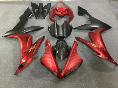 Maroon Red and Carbon Fiber Style 2004-2006 R1 Motorcycle Fairing
