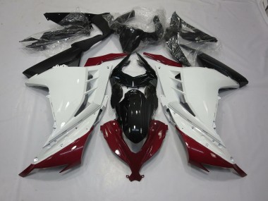 Maroon and White 2013-2018 Ninja 300 Motorcycle Fairing
