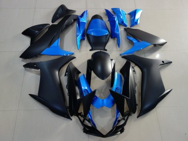 Matte Black & Bright Blue 2011-2024 GSXR 600-750 Motorcycle Fairing