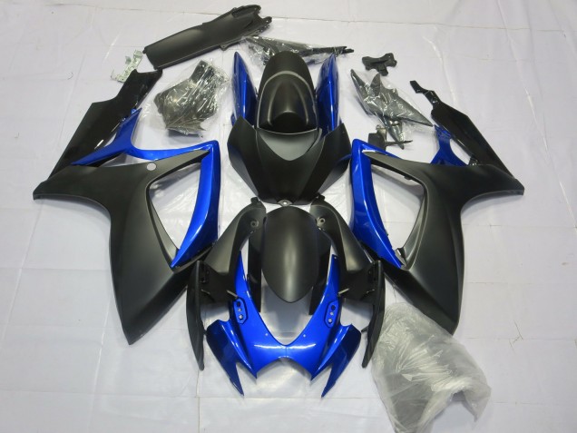Matte Black Gloss Blue 2006-2007 GSXR 600-750 Motorcycle Fairing Matte Black Gloss Blue 2006-2007 GSXR 600-750 Motorcycle Fairing