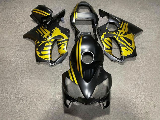 Matte Black & Gold Skull 2001-2003 CBR600 F4i Motorcycle Fairing Matte Black & Gold Skull 2001-2003 CBR600 F4i Motorcycle Fairing