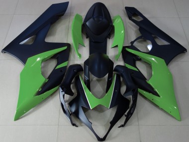 Matte Black & Green 2005-2006 GSXR 1000 Motorcycle Fairing