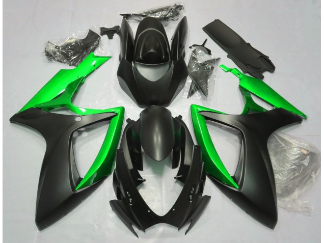Matte Black & Green 2006-2007 GSXR 600-750 Motorcycle Fairing Matte Black & Green 2006-2007 GSXR 600-750 Motorcycle Fairing