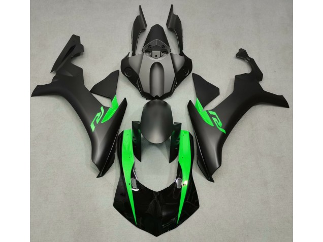 Matte Black & Green 2015-2019 R1 Motorcycle Fairing Matte Black & Green 2015-2019 R1 Motorcycle Fairing