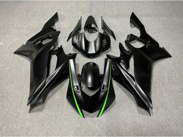 Matte Black & Green Accents 2017-2021 R6 Motorcycle Fairing Matte Black & Green Accents 2017-2021 R6 Motorcycle Fairing