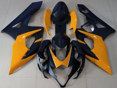 Matte Black & Light Orange 2005-2006 GSXR 1000 Motorcycle Fairing