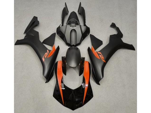 Matte Black & Orange 2015-2019 R1 Motorcycle Fairing Matte Black & Orange 2015-2019 R1 Motorcycle Fairing