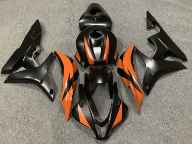Matte Black & Orange Design 2007-2008 CBR600RR Motorcycle Fairing
