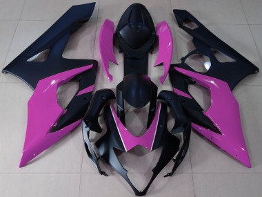 Matte Black & Pink 2005-2006 GSXR 1000 Motorcycle Fairing