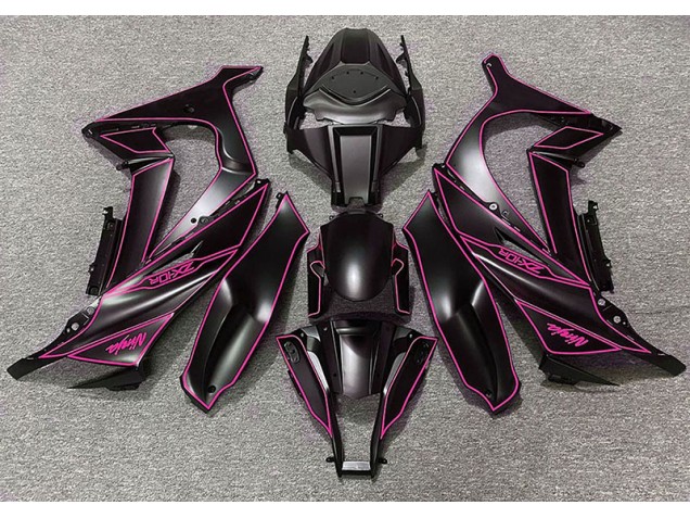 Matte Black & Pink Lining 2011-2015 ZX10R Motorcycle Fairing Matte Black & Pink Lining 2011-2015 ZX10R Motorcycle Fairing