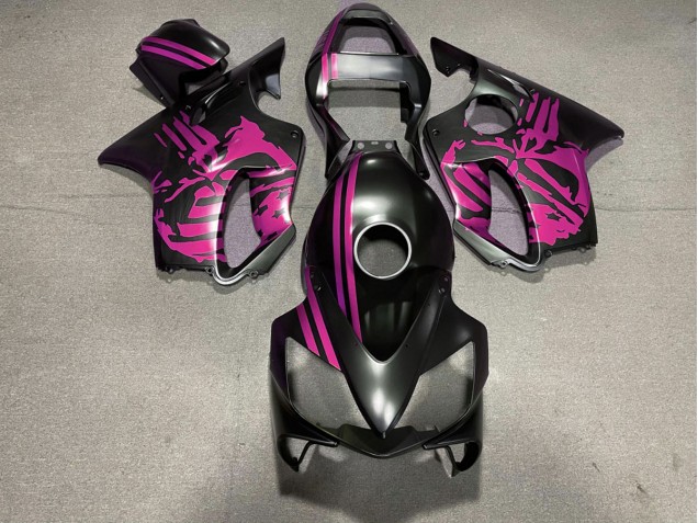 Matte Black & Pink Skull 2001-2003 CBR600 F4i Motorcycle Fairing Matte Black & Pink Skull 2001-2003 CBR600 F4i Motorcycle Fairing
