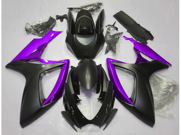 Matte Black & Purple 2006-2007 GSXR 600-750 Motorcycle Fairing Matte Black & Purple 2006-2007 GSXR 600-750 Motorcycle Fairing