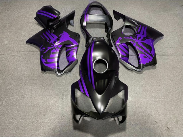 Matte Black & Purple Skull 2001-2003 CBR600 F4i Motorcycle Fairing Matte Black & Purple Skull 2001-2003 CBR600 F4i Motorcycle Fairing