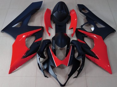 Matte Black & Red 2005-2006 GSXR 1000 Motorcycle Fairing