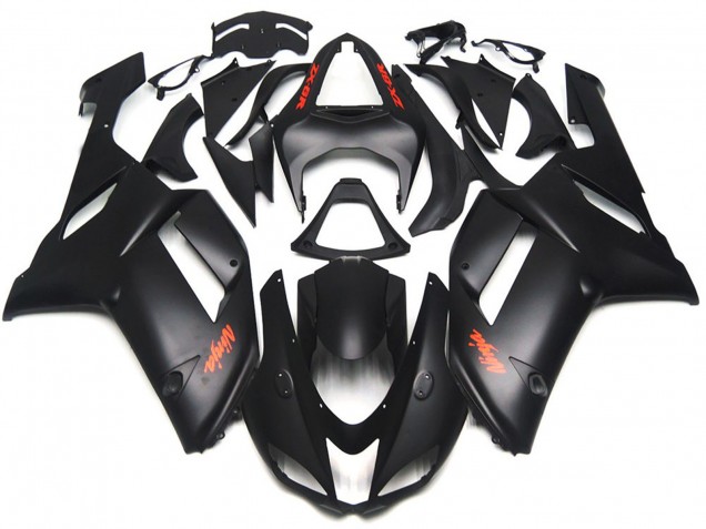 Matte Black Red Decals 2007-2008 ZX6R Motorcycle Fairing Matte Black Red Decals 2007-2008 ZX6R Motorcycle Fairing
