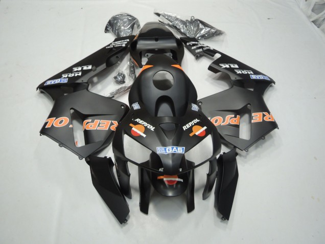 Matte Black Repsol 2003-2004 CBR600RR Motorcycle Fairing Matte Black Repsol 2003-2004 CBR600RR Motorcycle Fairing
