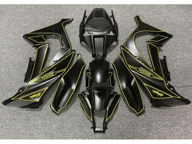 Matte Black & Yellow Lining 2011-2015 ZX10R Motorcycle Fairing Matte Black & Yellow Lining 2011-2015 ZX10R Motorcycle Fairing