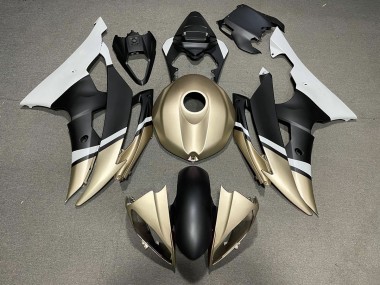 Matte Black and Gold 2008-2016 R6 Motorcycle Fairing