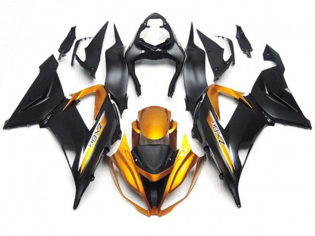 Matte Black and Gold 2013-2018 ZX6R Motorcycle Fairing Matte Black and Gold 2013-2018 ZX6R Motorcycle Fairing