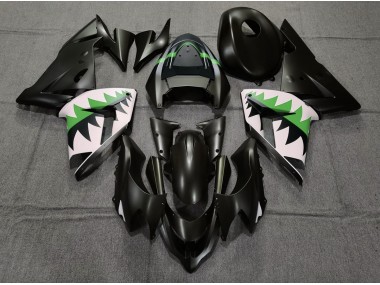 Matte Black and Green 2004-2005 ZX10R Motorcycle Fairing